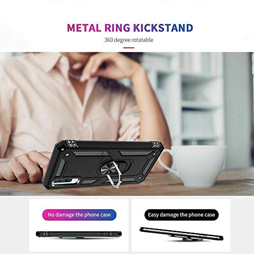 Case Compatible With Huawei P30 Lite / P30 Lite New Edition Case with Magnetic Ring Holder - Hybrid Armor Defender Dual Layer Anti-Scratch Kickstand Shockproof Cover (Blue)