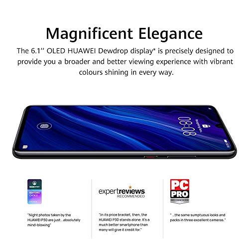 Huawei P30 ELE-L09 4G Smartphone 6GB RAM 128GB Unlocked - Midnight Black A (Renewed)