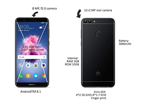 Huawei P Smart 32GB 5.7in 13MP SIM-Free Smartphone in Black (Renewed)