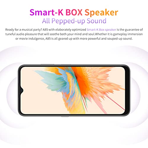 Blackview A85 Mobile Phone Unlocked, 50MP Camera, 8GB+128GB, 6.5" HD+ 90Hz Screen, 18W Fast Charge, Dual SIM Android 12 Smartphone, 3 Card Slot(2 SIM+1 TF Card), Box Speaker, Sky Mirror