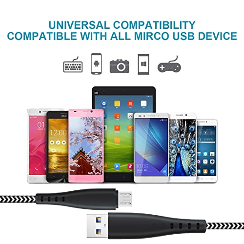 Micro USB Cable 2m 2m For Huawei P8 Lite 2017/P9 Lite/P10 Lite/P Smart Plus 2019/Honor 10 Lite/9 Lite/20 Lite,Honor 8x 7A 7S Y5 Y6 Y7 ii 2018 Charging Charger Lead,2.4 A Fast Charge Phone Power Wire