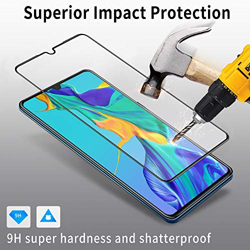 4youquality [3-Pack[Full Coverage] Screen Protector for Huawei P30, Tempered Glass Film [Full-Coverage][LifetimeWarranty][Anti-Scratch][Anti-Shatter]