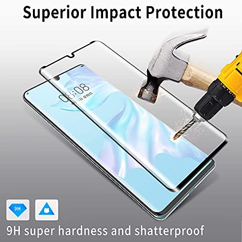 4youquality [3-Pack[Full Coverage] Screen Protector for Huawei P30 Pro, Tempered Glass Film [Full-Coverage][LifetimeWarranty][Anti-Scratch][Anti-Shatter]