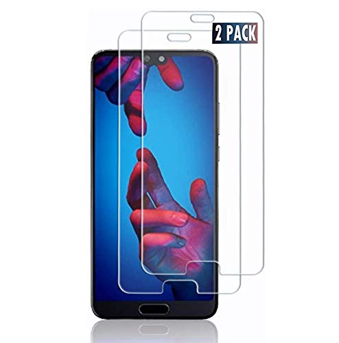 Tempered Glass Screen Protector for Huawei P20, [2 PACK] Easy Bubble-Free Installation HD Ultra Clear shatterproof 9H Hardness and Anti Fingerprint Oleo-phobic Coating (Huawei P20, Screen Protector)
