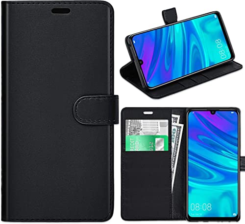 KP TECHNOLOGY Huawei Y6 2019 / Y6 Pro 2019 Case, Huawei Y6 2019 Leather Case, Huawei Y6 2019 Book Flip Leather Wallet Cover with Card Slots for Huawei Y6 2019 / Y6 Pro 2019 (BLACK)