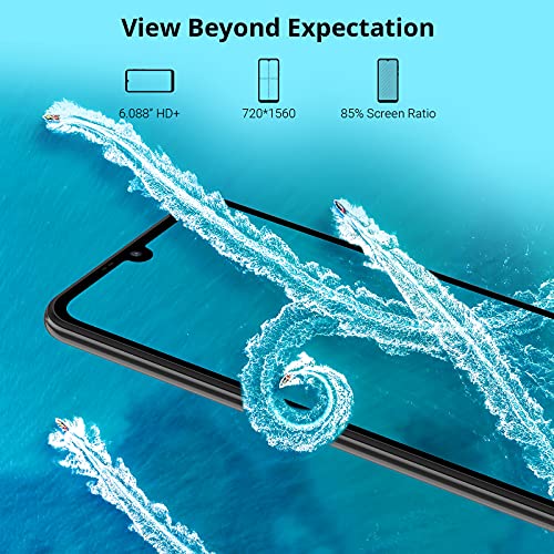 OSCAL Mobile Phone, C20 Smartphone SIM Free Android Phones Unlocked, 6.088 inches Waterdrop Full-Screen, 3G Dual SIM Android 11 Go Phone, 32GB ROM/SD 128GB, 3380mAh Battery, 5MP Camera, Face ID-Black