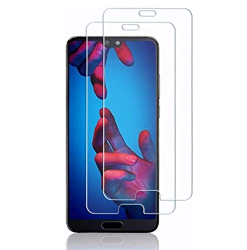 Tempered Glass Screen Protector for Huawei P20, [2 PACK] Easy Bubble-Free Installation HD Ultra Clear shatterproof 9H Hardness and Anti Fingerprint Oleo-phobic Coating (Huawei P20, Screen Protector)