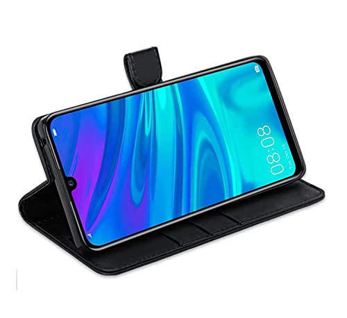 KP TECHNOLOGY Huawei Y6 2019 / Y6 Pro 2019 Case, Huawei Y6 2019 Leather Case, Huawei Y6 2019 Book Flip Leather Wallet Cover with Card Slots for Huawei Y6 2019 / Y6 Pro 2019 (BLACK)