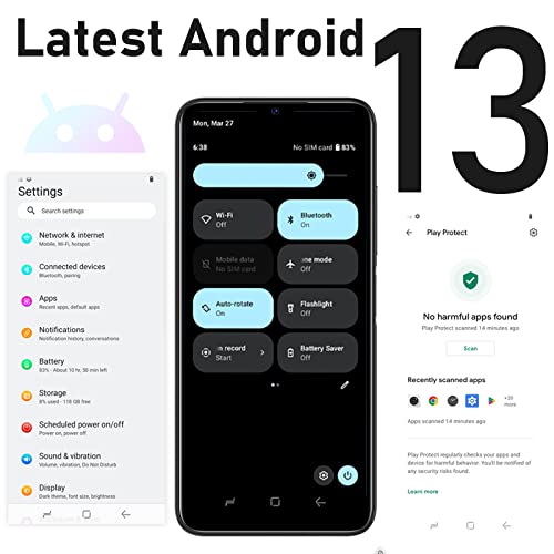 DOOGEE N50 Mobile Phones SIM Free Unlocked, Android 13 Phones, 15GB RAM 128GB ROM, 6.52" HD+ Waterdrop Screen, Smartphone 50MP+8MP, Dual 4G Nano SIM, 4200mAh OTG/GPS Face ID, Side Fingerprint, Black