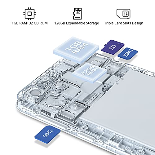 OSCAL Mobile Phone, C20 Smartphone SIM Free Android Phones Unlocked, 6.088 inches Waterdrop Full-Screen, 3G Dual SIM Android 11 Go Phone, 32GB ROM/SD 128GB, 3380mAh Battery, 5MP Camera, Face ID-Black