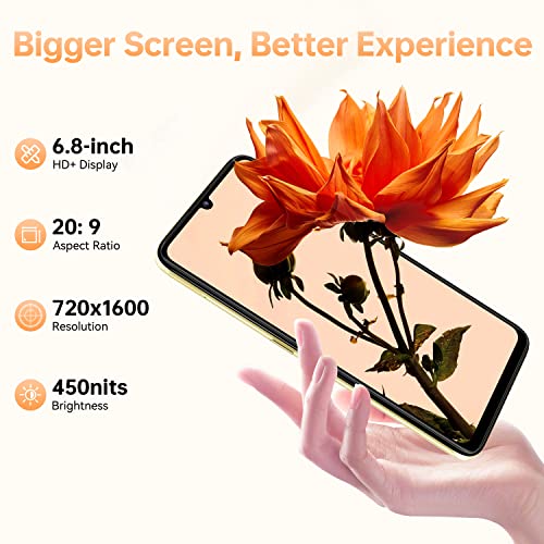 OUKITEL C33 Mobile phones, 15GB+256GB (Expandable 2TB) Phone, Android 13, 50MP+5MP Camera, 6.8" HD+ Display, 5150mAh Battery&10W Quick Charge, 6G Dual SIM Smartphone, FaceID/Fingerprint/GPS/OTG