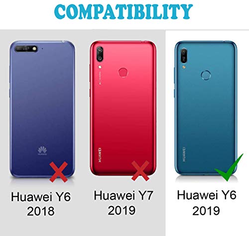 KP TECHNOLOGY Huawei Y6 2019 / Y6 Pro 2019 Case, Huawei Y6 2019 Leather Case, Huawei Y6 2019 Book Flip Leather Wallet Cover with Card Slots for Huawei Y6 2019 / Y6 Pro 2019 (BLACK)