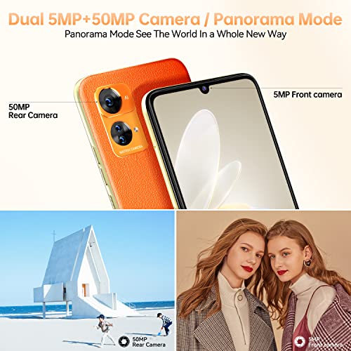 OUKITEL C33 Mobile phones, 15GB+256GB (Expandable 2TB) Phone, Android 13, 50MP+5MP Camera, 6.8" HD+ Display, 5150mAh Battery&10W Quick Charge, 6G Dual SIM Smartphone, FaceID/Fingerprint/GPS/OTG