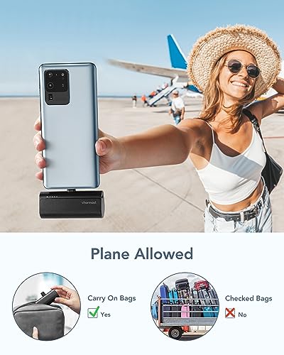 Charmast Mini Power Bank USB C 5000mAh,20W PD 18W QC USB C Battery Pack Quick Charge Portable Charger Compatible with USB C Phones Samsung Huawei,Pixel,LG,HTC,Moto,OnePlus,Xiaomi and More