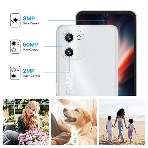 UMIDIGI C1 Max Sim Free Unlocked Phone, Android 12, 50MP+8MP Camera， Dual SIM 4G Mobile phone, 5150 mAh Cheap Smartphone, 6.52" HD+ Display, 6+128GB (Expanded to 256GB), Facial Fingerprint Unlocking