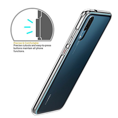 Case For Huawei P20, Clear Case For Huawei P20, [Fusion] [Clear] [Silicone Case] [Slim] [Phone Charm] [Gel] [Transparent] [Shock Absorption]