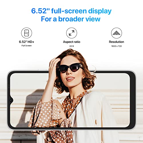 UMIDIGI C1 Max Sim Free Unlocked Phone, Android 12, 50MP+8MP Camera， Dual SIM 4G Mobile phone, 5150 mAh Cheap Smartphone, 6.52" HD+ Display, 6+128GB (Expanded to 256GB), Facial Fingerprint Unlocking