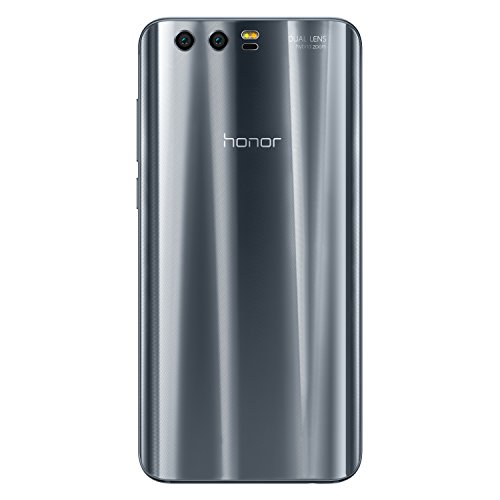 Honor 9-4GB+64GB Dual Sim, Dual Camera 20+12MP, Fast Charge, 5.15" SIM-Free Smartphone - UK Official Device - Grey