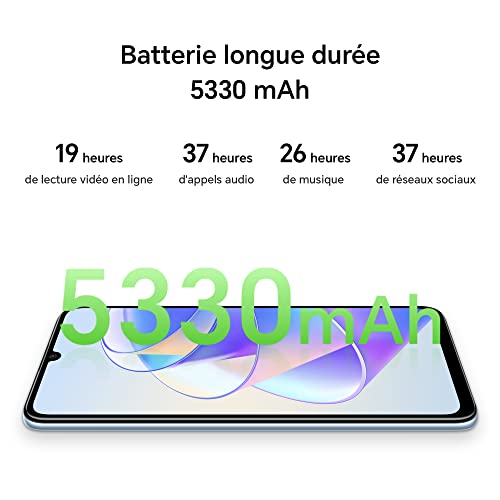 HONOR X7a Mobile Phone Unlocked, 6.74-Inch 90Hz Fullview Display, 50MP Quad Camera with 5330 mAh Battery, 4 GB+128 GB, Android 12 Titanium Silver