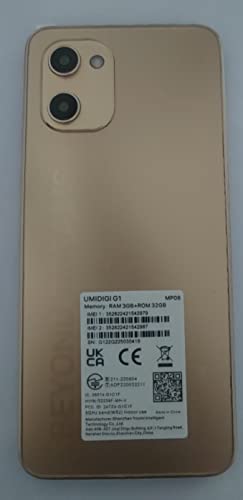 UMIDIGI Mobile Phone (2023) G1,Android 12 Go SIM Free Unlocked Smartphone,5150mAh Battery,6.52”HD+Screen 3+32GB RAM/256GB Extension,13MP Camera 4G Dual SIM/Face ID/GPS OTG/UK Version(Gold)