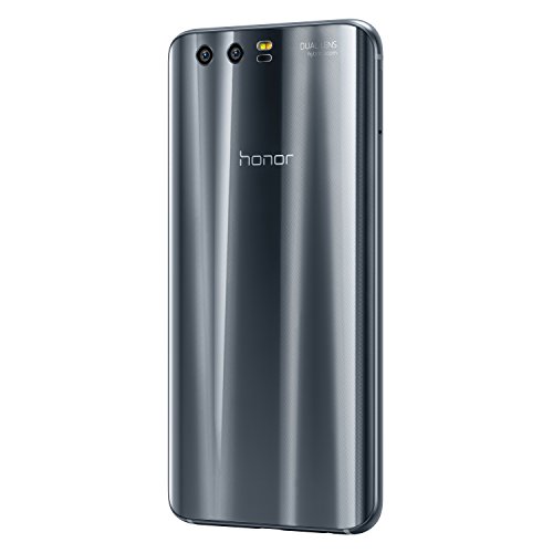 Honor 9-4GB+64GB Dual Sim, Dual Camera 20+12MP, Fast Charge, 5.15" SIM-Free Smartphone - UK Official Device - Grey