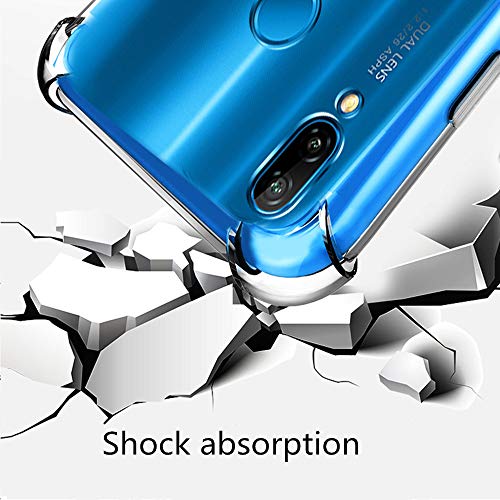 Hually Case for Huawei P20 lite, P20 lite case Crystal Clear [Slim-Fit] [Anti-Scratch] [Shock Absorption] Phone Cover for Huawei P20 Lite/Nova 3E Case,Transparent Silicone TPU