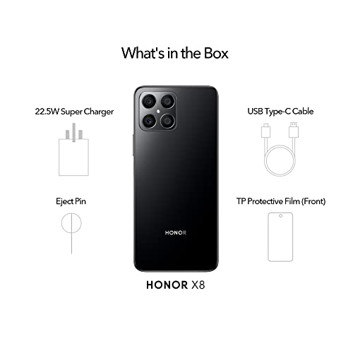 HONOR X8 Smartphone, 6.7 Inch SIM-Free Unlocked Mobile Phone with 64MP Quad Camera, 90Hz, Snapdragon 680, Dual Sim, NFC, 6+128GB（2 Year Warranty