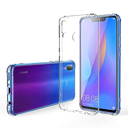 Hually Case for Huawei P20 lite, P20 lite case Crystal Clear [Slim-Fit] [Anti-Scratch] [Shock Absorption] Phone Cover for Huawei P20 Lite/Nova 3E Case,Transparent Silicone TPU