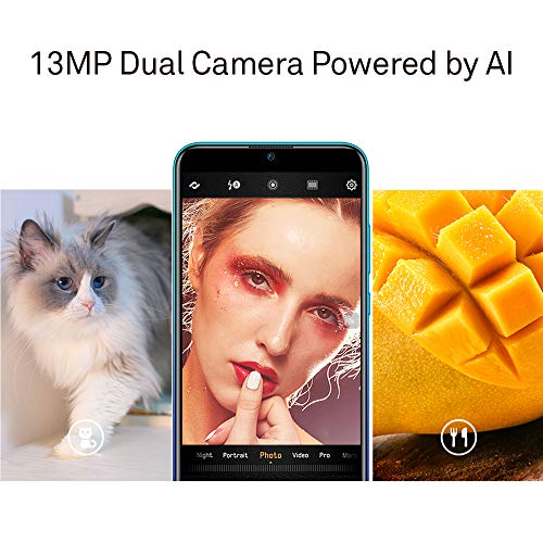 Huawei P Smart 2019 64 GB 6.21-Inch 2K FullView Dewdrop SIM-Free Smartphone with Dual AI Camera, Android 9.0, Single SIM, UK Version, Aurora Blue