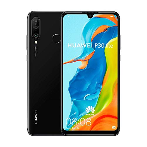Huawei P30 Lite 128 GB 6.15 inch FHD Dewdrop Display Smartphone with 48MP AI Ultra-wide Triple Camera, 4GB RAM, Android 9.0 Sim-Free Mobile Phone, Dual Sim, UK Version, Black (Renewed)