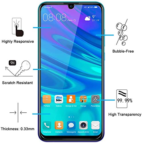 NEW'C [3 Pack Designed for Huawei P Smart 2019, Honor 10 Lite, Honor 8A Screen Protector Tempered Glass, Case Friendly Anti Scratch Bubble Free Ultra Resistant