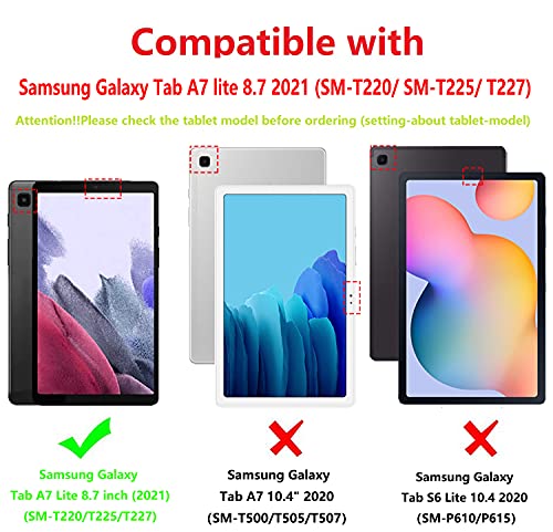 XITODA Compaitble with Samsung Galaxy Tab A7 Lite 8.7 Case,PC + TPU with Stand Protective Cover for Samsung Galaxy Tab A7 Lite 8.7 Inch (SM-T225/T220/T227) Tablet,Black