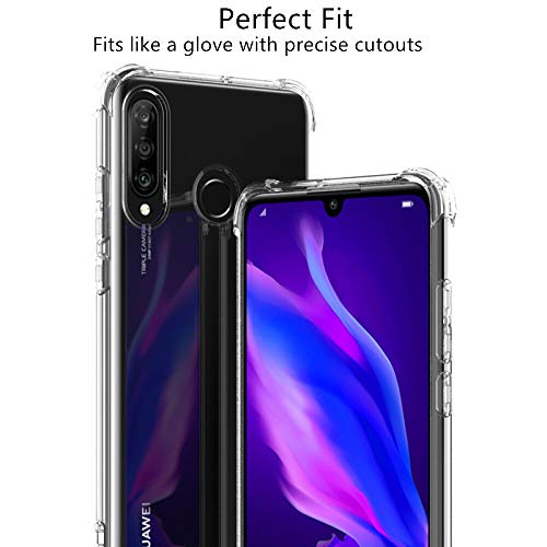 Hually case for Huawei P30 lite, Crystal Clear [Anti Yellow] Anti fingerprint, Ultra Thin Designed, Drop Protection, Fully Protective Smartphone, cover for p30 lite phone case and Nove 4e phone case