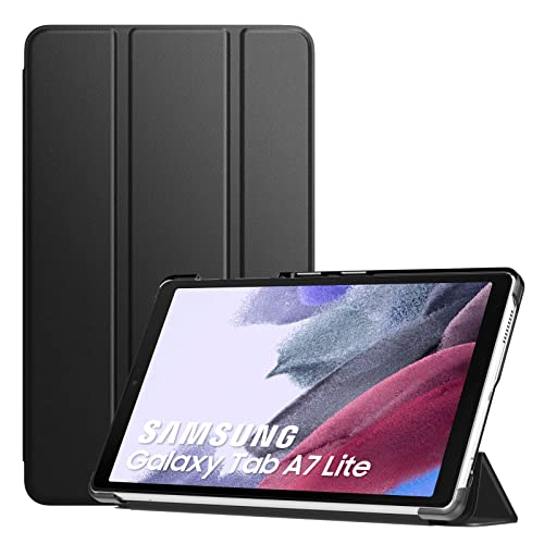 MoKo Case Fits Samsung Galaxy Tab A7 Lite 8.7 Inch (SM-T225/T220/T227), Lightweight Stand Smart Case Hard Shell Cover for Samsung Tab A7 Lite Tablet 2021 – Black