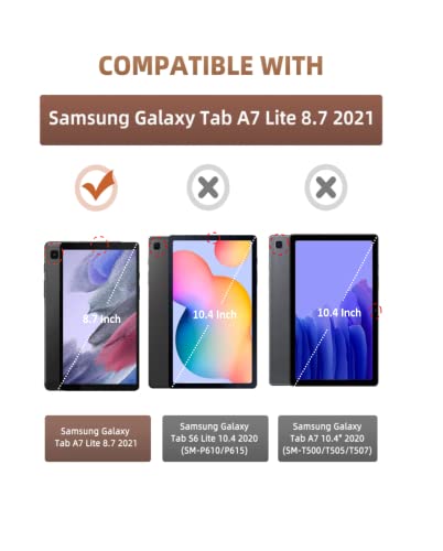 MoKo Case Fits Samsung Galaxy Tab A7 Lite 8.7 Inch (SM-T225/T220/T227), Lightweight Stand Smart Case Hard Shell Cover for Samsung Tab A7 Lite Tablet 2021 – Black