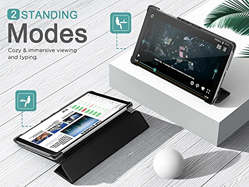MoKo Case Fits Samsung Galaxy Tab A7 Lite 8.7 Inch (SM-T225/T220/T227), Lightweight Stand Smart Case Hard Shell Cover for Samsung Tab A7 Lite Tablet 2021 – Black