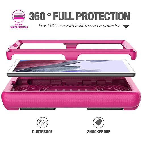 Surom Kids Case with Built-in Screen Protector for Samsung Galaxy Tab A7 Lite 8.7 inch 2021(SM-T220/T225),Tab A7 Lite Case, Shockproof Handle Stand Kids Case for Samsung Galaxy Tab A7 Lite 2021, Rose