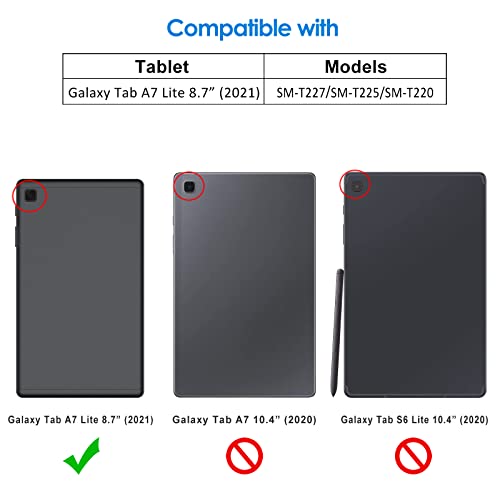 JETech Case Compatible with Samsung Galaxy Tab A7 Lite 8.7-Inch 2021 (SM-T227, SM-T225, SM-T220), Black