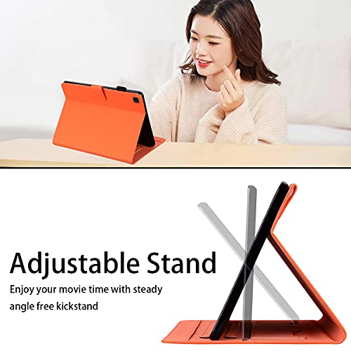 Case for Samsung Galaxy Tab A7 Lite 8.7 inch 2021 Cover SM-T220 / T225 Lightweight PU Leather Folio Flip Stand Shell Case with Card Slot Multi-Angle View for Galaxy Tab A7 Lite 8.7 Tablet,Orange
