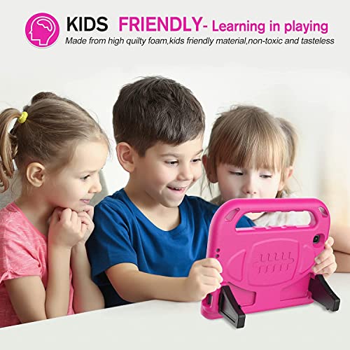 Surom Kids Case with Built-in Screen Protector for Samsung Galaxy Tab A7 Lite 8.7 inch 2021(SM-T220/T225),Tab A7 Lite Case, Shockproof Handle Stand Kids Case for Samsung Galaxy Tab A7 Lite 2021, Rose