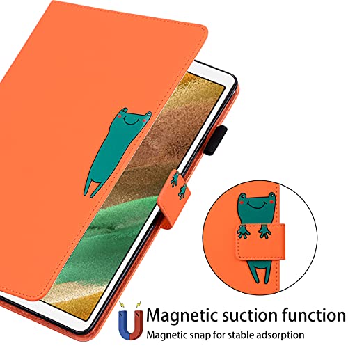 Case for Samsung Galaxy Tab A7 Lite 8.7 inch 2021 Cover SM-T220 / T225 Lightweight PU Leather Folio Flip Stand Shell Case with Card Slot Multi-Angle View for Galaxy Tab A7 Lite 8.7 Tablet,Orange