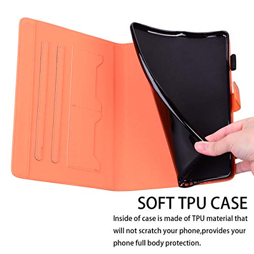 Case for Samsung Galaxy Tab A7 Lite 8.7 inch 2021 Cover SM-T220 / T225 Lightweight PU Leather Folio Flip Stand Shell Case with Card Slot Multi-Angle View for Galaxy Tab A7 Lite 8.7 Tablet,Orange