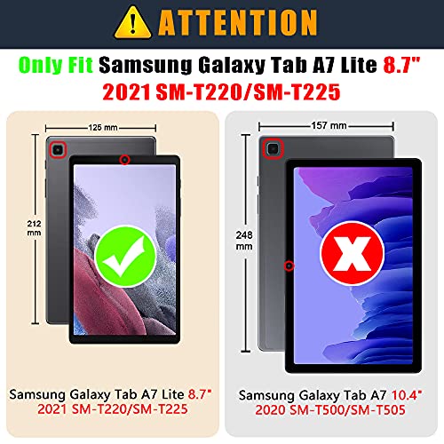 TOPCASE Case Compatible With Samsung Galaxy Tab A7 Lite 8.7" 2021 SM-T220/SM-T225 Tablet Cover-Ultra Slim Lightweight Stand Magnetic Shell,Black