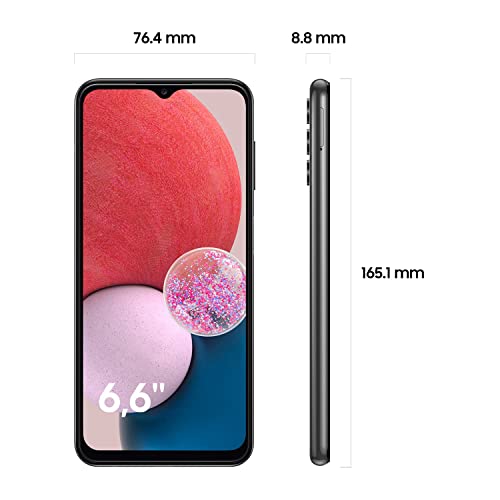 Samsung Galaxy A13 Mobile Phone SIM Free Android Smartphone 6.6 Inch Infinity-V Display, 4GB RAM, 64GB Storage, 5,000 mAh Battery, Black, Android 12 (Renewed)