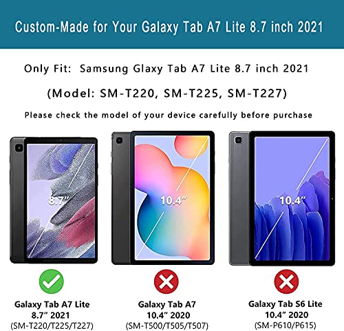 Kids Case for Samsung Galaxy Tab A7 Lite 8.7 inch 2021,Galaxy Tab A7 Lite Case,Kricsertg Lightweight Shockproof Cover with Handle Kickstand for Galaxy Tab A7 Lite 8.7'' Tablet(SM-220/T225/T227) - Blue