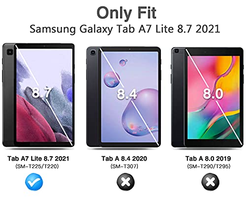 TiMOVO Case for Samsung Galaxy Tab A7 Lite 8.7 2021 (SM-T220/ T225/T227) Tablet, Slim TPU Translucent Frosted Back Protective Cover Shell, Tri-Fold Stand Cover Fit Galaxy Tab A7 Lite 8.7 2021