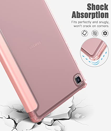 TiMOVO Case for Samsung Galaxy Tab A7 Lite 8.7 2021 (SM-T220/ T225/T227) Tablet, Slim TPU Translucent Frosted Back Protective Cover Shell, Tri-Fold Stand Cover Fit Galaxy Tab A7 Lite 8.7 2021