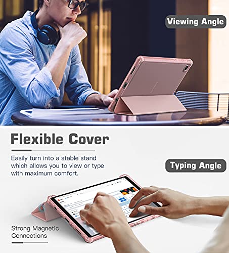 TiMOVO Case for Samsung Galaxy Tab A7 Lite 8.7 2021 (SM-T220/ T225/T227) Tablet, Slim TPU Translucent Frosted Back Protective Cover Shell, Tri-Fold Stand Cover Fit Galaxy Tab A7 Lite 8.7 2021
