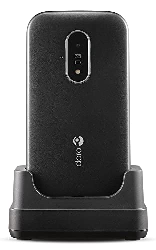 Doro 6820 4G Unlocked Flip Mobile Phone for Seniors with Talking Number Keys, 2MP Camera, Assistance Button and Charging Cradle [UK and Irish Version]