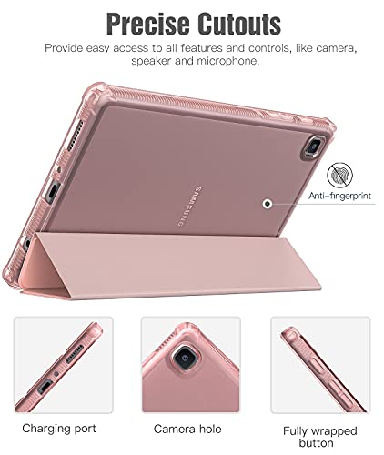 TiMOVO Case for Samsung Galaxy Tab A7 Lite 8.7 2021 (SM-T220/ T225/T227) Tablet, Slim TPU Translucent Frosted Back Protective Cover Shell, Tri-Fold Stand Cover Fit Galaxy Tab A7 Lite 8.7 2021